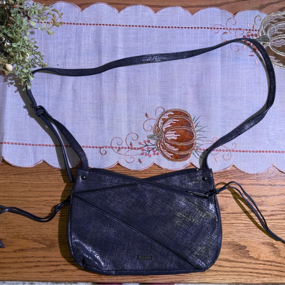 Rosetti Glossy Charcoal Crossbody Bag